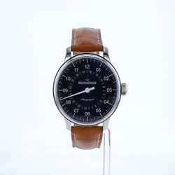 meistersinger mens classic plus perigraph brown leather strap