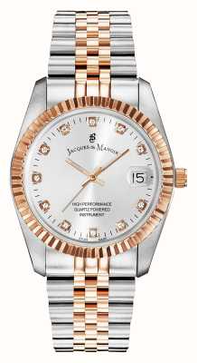 Jacques Du Manoir Inspiration Crystal (36mm) Silver Dial / Two-Tone Stainless Steel Bracelet NRO.23