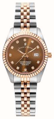 Jacques Du Manoir Inspiration Crystal (31mm) Brown Dial / Two-Tone Stainless Steel Bracelet JWL01202