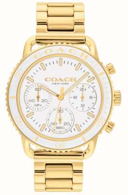 Coach Women's Cruiser | White Chronograph Dial | Gold Stainless Steel Bracelet 14504051
