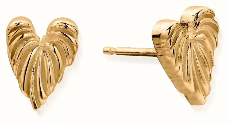 ChloBo Leaf Heart Sterling Gold Plated Earrings GEST3241