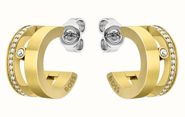 BOSS Jewellery Ladies Lyssa Gold Plated Stainless Steal Earrings 1580346