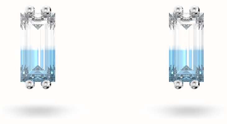 Swarovski Stilla Stud Earrings | Blue Crystal | Rhodium Plated 5639132