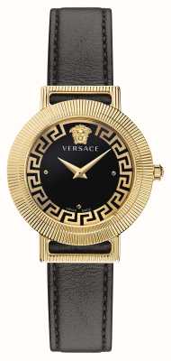 Versace GRECA CHIC | Black Dial | Black Leather Strap VE3D00322