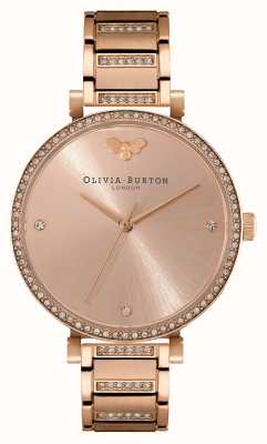 Olivia Burton Belgrave | Rose Gold Dial | Crystal Set | Rose Gold Stainless Steel Bracelet 24000003