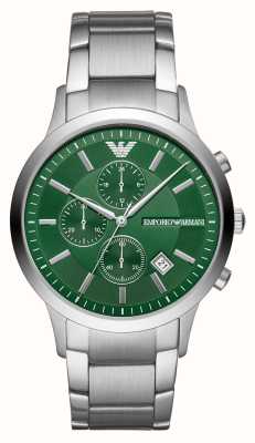 Emporio Armani Men's | Green Chronograph Dial | Stainless Steel Bracelet AR11507
