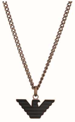 Emporio Armani Men's Pendant Necklace | Stainless Steel | Black Eagle Logo EGS2935200