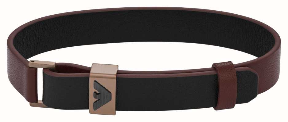 Emporio Armani Men's Bracelet | Brown Leather | Stainless Steel Buckle EGS2936200