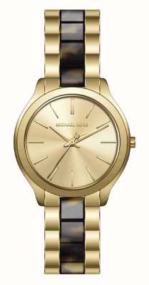 Michael Kors Women's Runway | Gold Dial | Gold Stainless Steel and Acetate Bracelet MK3710