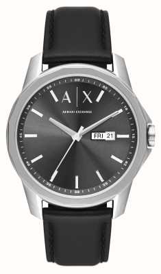 Armani Exchange Men's | Grey Dial | Black Leather Strap AX1735