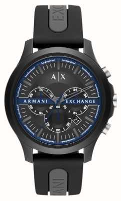Armani Exchange Men's | Black Chronograph Dial | Black Silicone Strap AX2447