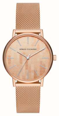 Armani Exchange Women's | Rose Gold Dial | Rose Gold Steel Mesh Bracelet AX5584