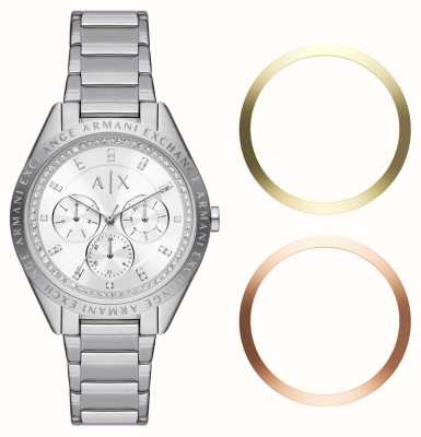 Armani Exchange Women's Interchangeable Bezel Watch | Crystal Set | Stainless Steel AX7142SET