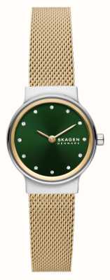 Skagen Women's Freja Lille | Green Dial | Gold Stainless Steel Bracelet SKW3068