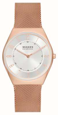 Skagen Men's Grenen | Silver Dial | Rose Gold Steel Mesh Bracelet SKW6827
