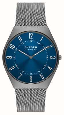 Skagen Men's Grenen | Blue Dial | Gunmetal Steel Mesh Bracelet SKW6829