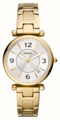 Fossil Carlie | Silver Dial | Gold Stainless Steel Bracelet ES5159