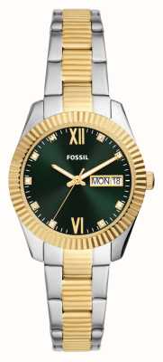 Fossil Scarlette | Green Dial | Two Tone Stainless Steel Bracelet ES5240