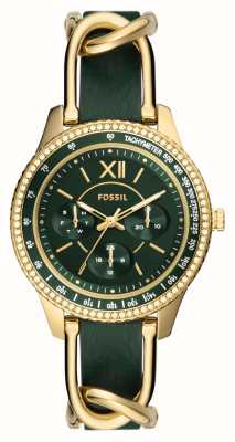 Fossil Stella | Green Dial | Green Leather Chain Detail Strap ES5243