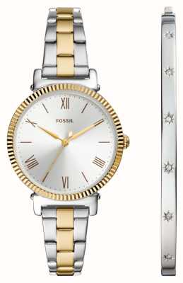 Fossil Daisy Gift Set | Two Tone Watch | Stainless Steel Bangle ES5249SET