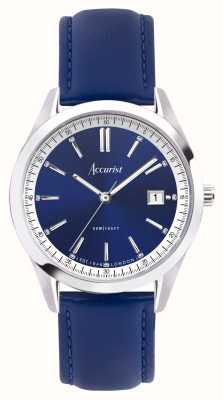 Accurist Everyday Mens | Blue Dial | Blue Leather Strap 74010