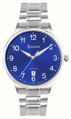 Accurist Classic Mens | Blue Dial | Stainless Steel Bracelet 73003