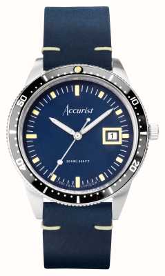 Accurist Dive Mens | Blue Dial | Blue Leather Strap 72002