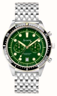 Accurist Dive Mens | Chronograph | Green Dial | Stainless Steel Bracelet 72003