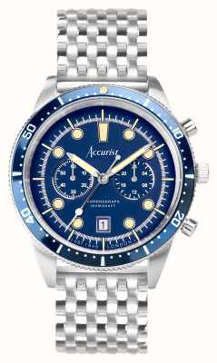 Accurist Dive Mens | Chronograph | Blue Dial | Stainless Steel Bracelet 72004