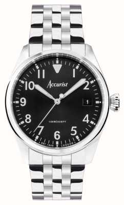 Accurist Aviation Mens | Black Dial | Stainless Steel Bracelet 76000