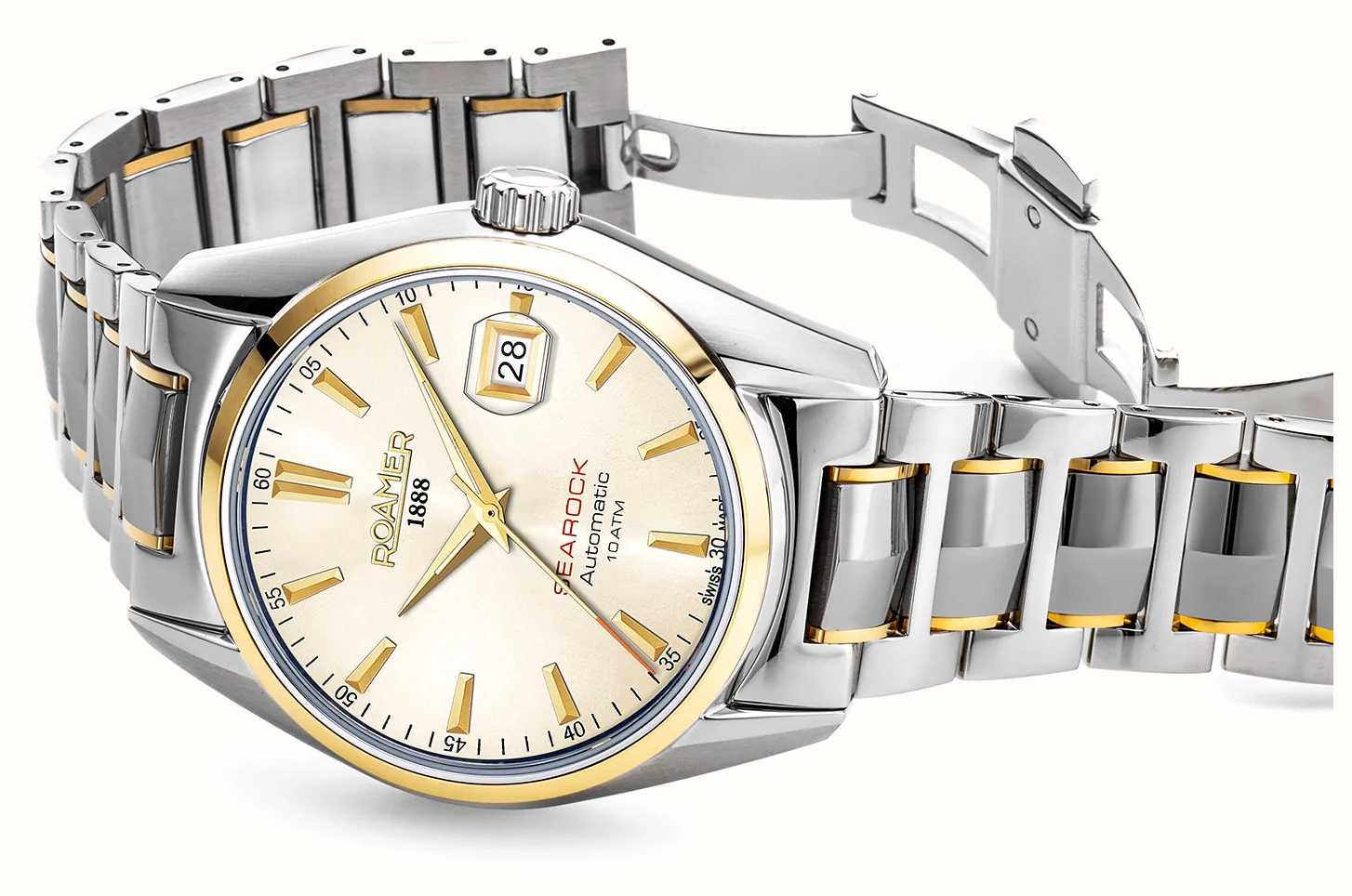 Roamer Searock Automatic Gold Dial Stainless Steel Bracelet