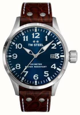TW Steel Men's Volante | Blue Dial | Brown Leather Strap VS101