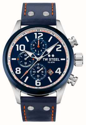 TW Steel Volante | Blue Chronograph Dial | Blue Leather Strap VS90