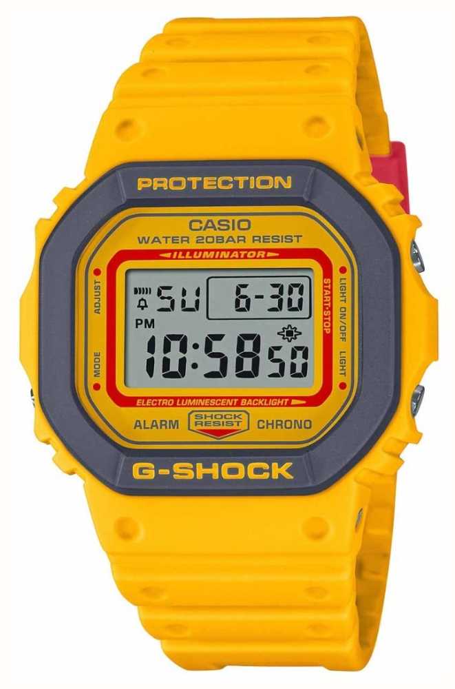 Casio G Shock 90s Sporty Colour Series Yellow Resin Strap DW