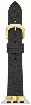 Kate Spade Apple Watch Strap (38/40/41mm) Black Glitter Leather KSS0144