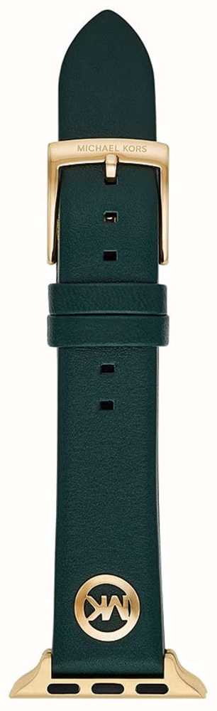 Michael Kors Apple Watch Strap (38/40/41mm) Green Smooth Leather MKS8044 -  First Class Watches™ IRL