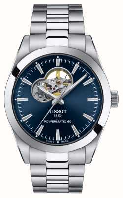 Tissot Gentleman | Powermatic 80 | Blue Dial | Open Heart | Stainless Steel Bracelet T1274071104101