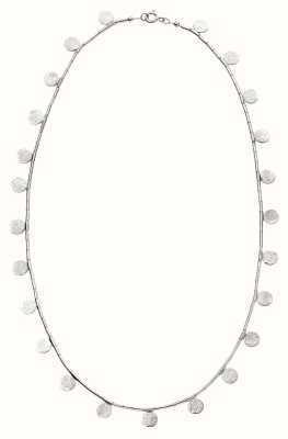 Elements Silver Sterling Silver Multi Bead Textured Disc Necklace N4334