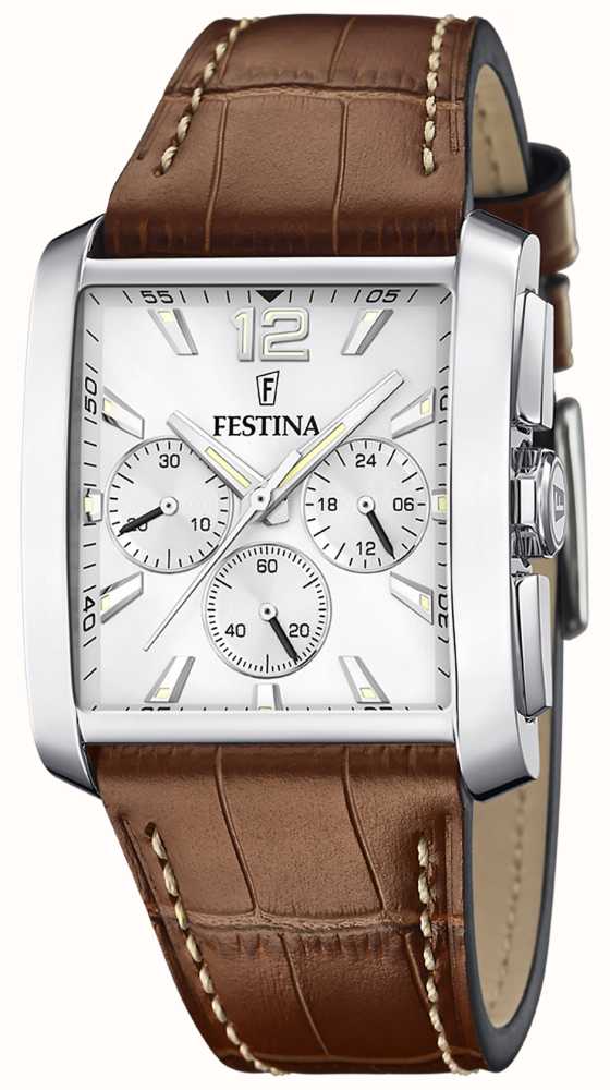 Festina Quartz Chrono (38mm) Silver Dial / Brown Leather F20636/1 - First  Class Watches™ IRL