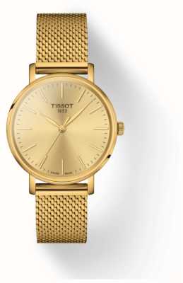 Tissot Everytime Lady | Gold Dial | Gold Steel Mesh Bracelet T1432103302100