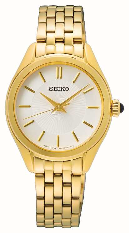 Seiko Women's | White Dial | Gold-Tone Stainless Steel Bracelet SUR538P1 -  First Class Watches™ IRL