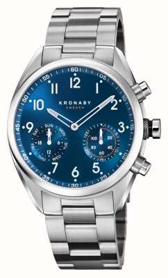Kronaby APEX Hybrid Smartwatch (43mm) Blue Dial / 3-Link Stainless Steel Bracelet S3762/1