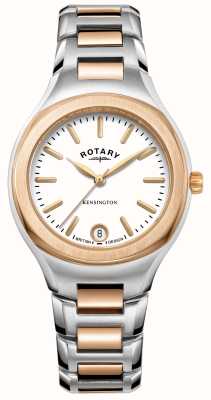 Rotary Women's Kensington | White Dial | Two Tone Rose Gold Stainless Steel Bracelet LB05106/02