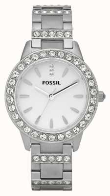 Fossil Women's Jesse | White Dial | Crystal Set | Stainless Steel Bracelet ES2362