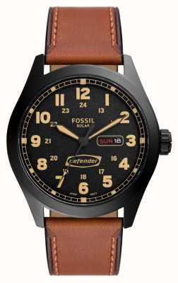 Fossil Defender | Black Dial | Brown Eco Leather Strap FS5978