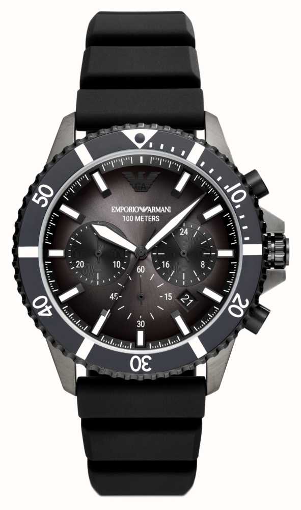 Emporio Armani Men's | Black Chronograph Dial | Black Silicone Strap  AR11515 - First Class Watches™ IRL