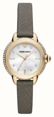 Emporio Armani Women's | Mother-of-Pearl Dial | Grey Leather Strap AR11526
