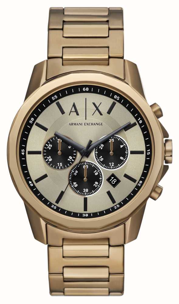 Armani Exchange Men's | Gold Chronograph Dial | Gold Stainless Steel  Bracelet AX1739 - First Class Watches™ IRL
