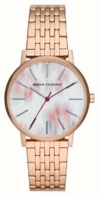 Armani Exchange Women's | Pink and White Dial | Rose Gold Stainless Steel Bracelet AX5589