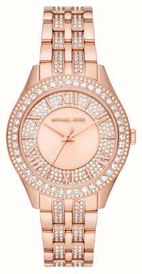Michael Kors Women's Harlowe | Crystal Set Dial | Rose Gold Stainless Steel Bracelet MK4710